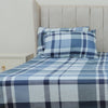 Plaid Blue King Bedsheet Set